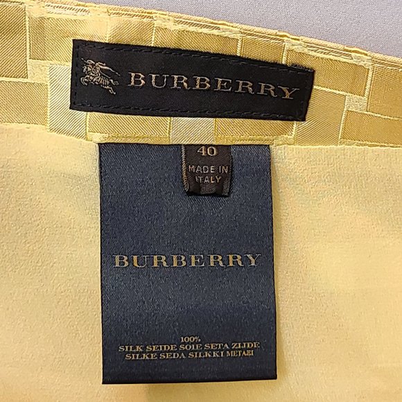 Burberry Skirt Silk Gold A Line Prorsum Runway Midi Made in Italy Womens 40 - Picture 4 of 8